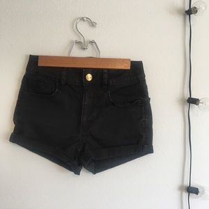 Hi-Rise Shortie Black Jean Shorts